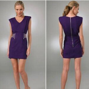 Plastic Island Gala Women's Sleeveless Knee Length Dress Purple Silver
